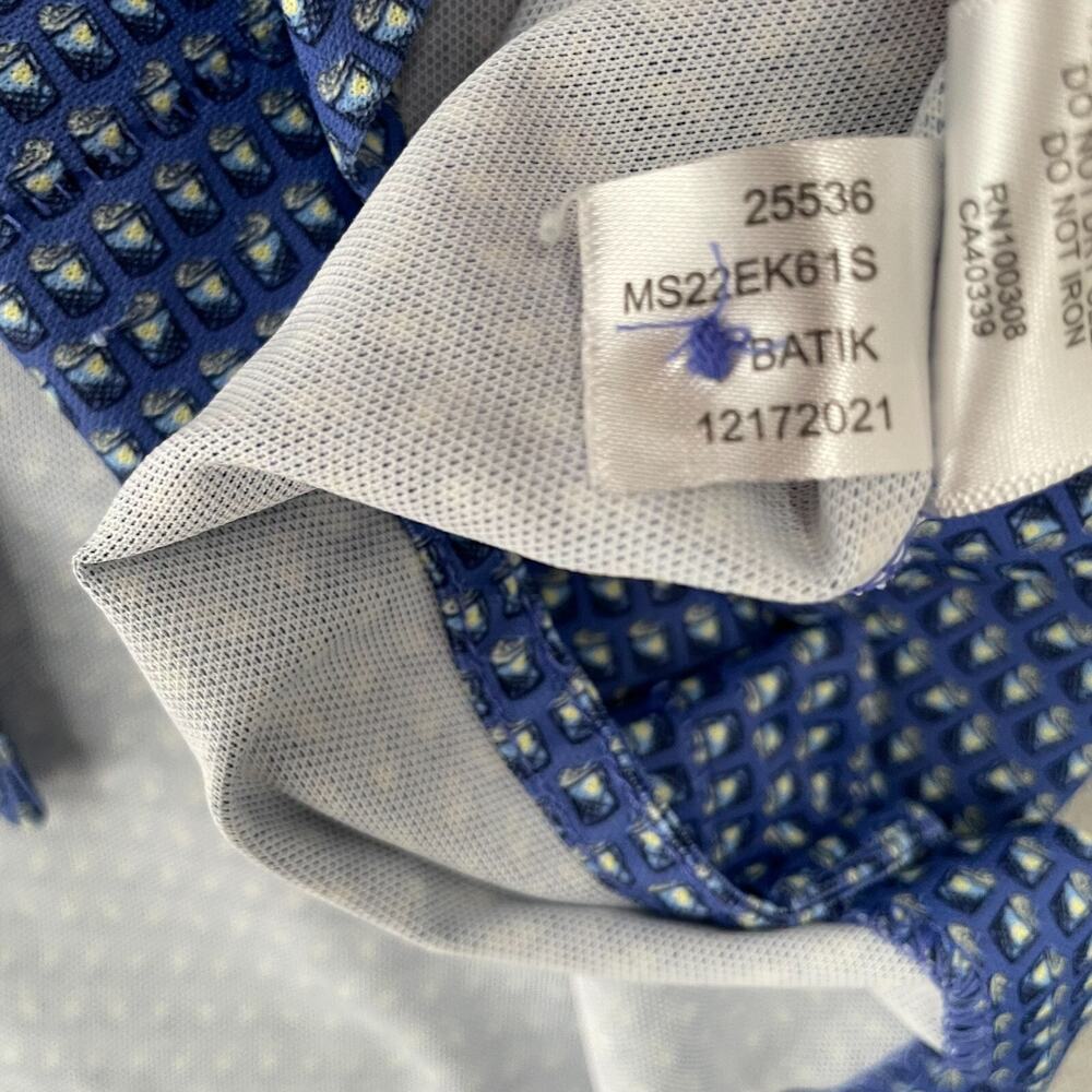 Peter Millar Adult XL Blue Polo All Over Print Palma Ceia Golf Club Logo Mens - Picture 7 of 11
